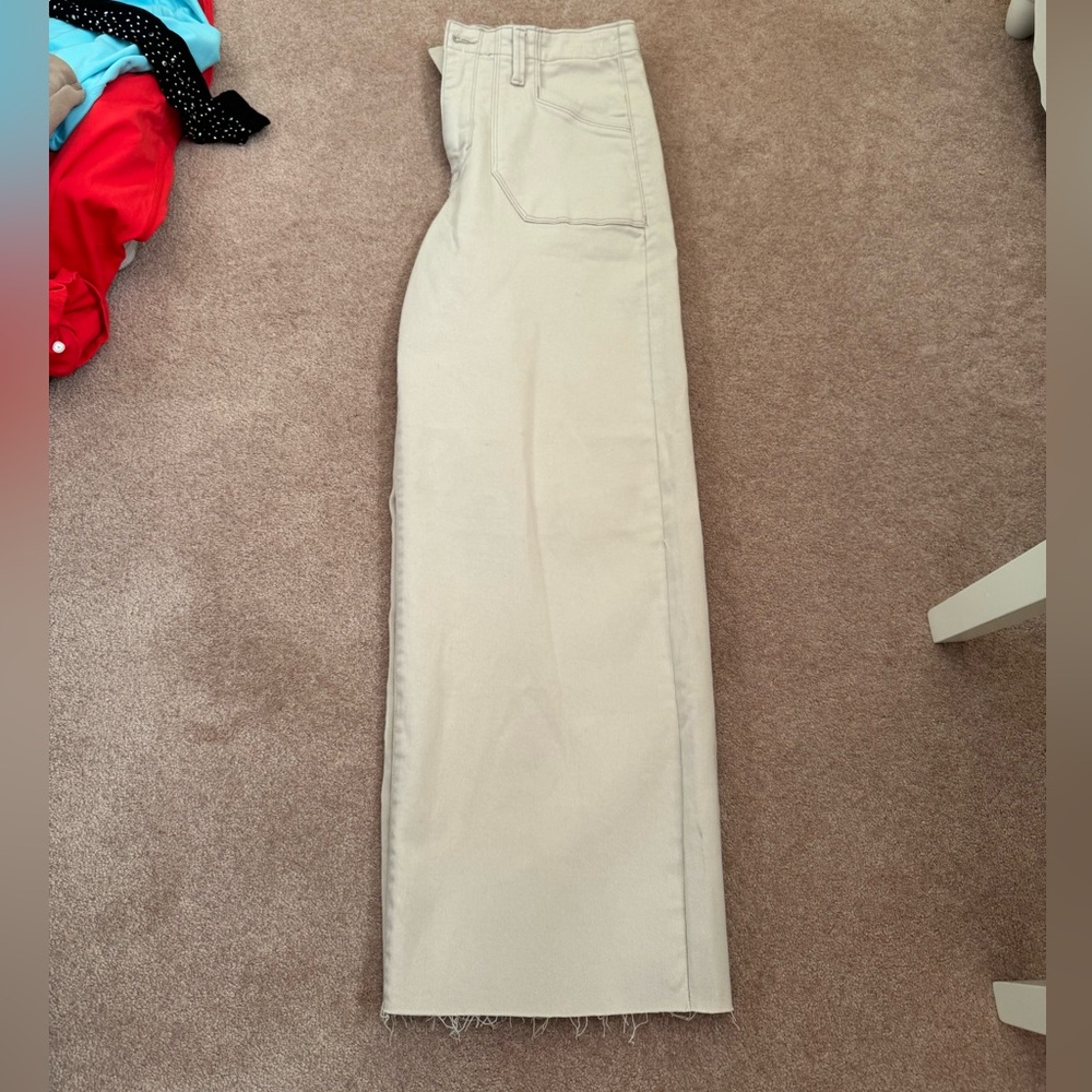 Kensie Women's Wide Leg Cream Jeans
